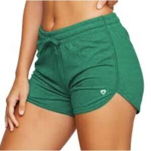 5/$25 Green Cotton Blend Running Yoga Shorts Medium Lightweight Drawstring